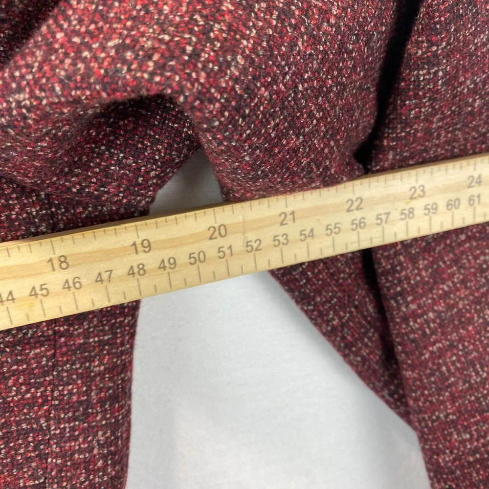 Indochino Sports Coat Mens 38R 30x30 Burgundy Wool Blend Paisley Lining Textured